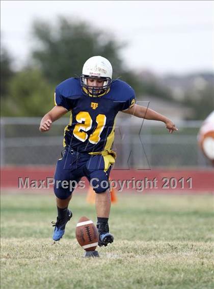 Thumbnail 1 in Round Rock Westwood Freshman Orange @ Stony Point Freshman Blue photogallery.