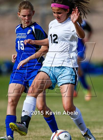 Thumbnail 3 in Estrella Foothills vs Valley Christian (PCDS Girls Soccer Desert Classic) photogallery.