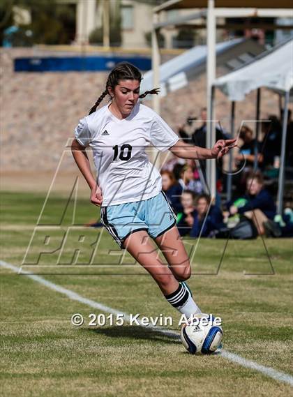 Thumbnail 2 in Estrella Foothills vs Valley Christian (PCDS Girls Soccer Desert Classic) photogallery.