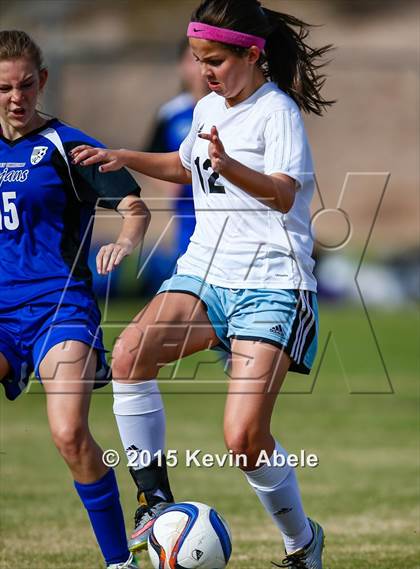 Thumbnail 2 in Estrella Foothills vs Valley Christian (PCDS Girls Soccer Desert Classic) photogallery.