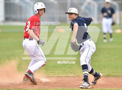 Thumbnail 1 in CHANT HomeSchool vs McKinney Christian Academy (Dallas Lutheran Wood Bat Tournament) photogallery.