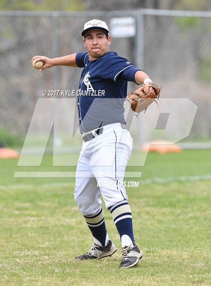 Thumbnail 1 in CHANT HomeSchool vs McKinney Christian Academy (Dallas Lutheran Wood Bat Tournament) photogallery.