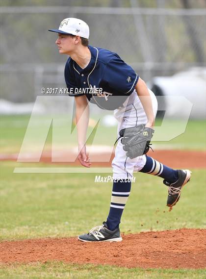 Thumbnail 2 in CHANT HomeSchool vs McKinney Christian Academy (Dallas Lutheran Wood Bat Tournament) photogallery.