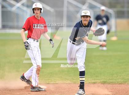 Thumbnail 3 in CHANT HomeSchool vs McKinney Christian Academy (Dallas Lutheran Wood Bat Tournament) photogallery.