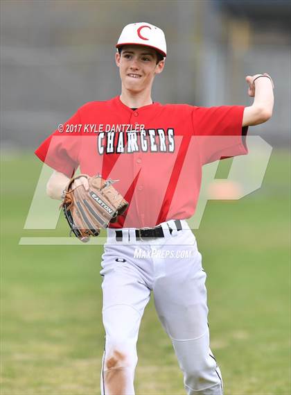 Thumbnail 3 in CHANT HomeSchool vs McKinney Christian Academy (Dallas Lutheran Wood Bat Tournament) photogallery.