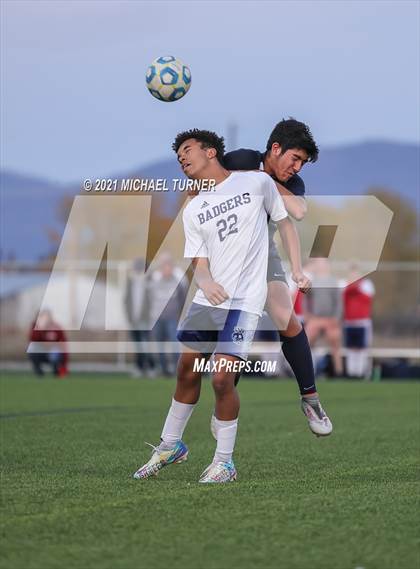 Thumbnail 1 in Bonners Ferry vs Coeur d'Alene Charter Academy (3A Intermountain Final) photogallery.