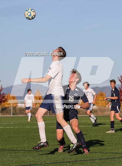 Thumbnail 1 in Bonners Ferry vs Coeur d'Alene Charter Academy (3A Intermountain Final) photogallery.