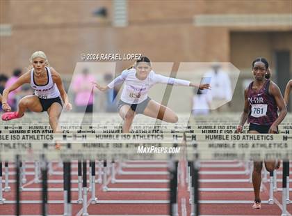 Thumbnail 1 in UIL Track & Field 6A Region 3 Regional Final Preliminaries (100 Meter Hurdles) photogallery.