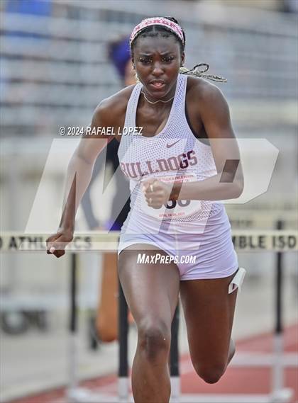 Thumbnail 3 in UIL Track & Field 6A Region 3 Regional Final Preliminaries (100 Meter Hurdles) photogallery.