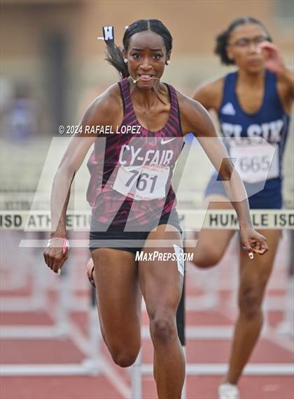 Thumbnail 2 in UIL Track & Field 6A Region 3 Regional Final Preliminaries (100 Meter Hurdles) photogallery.