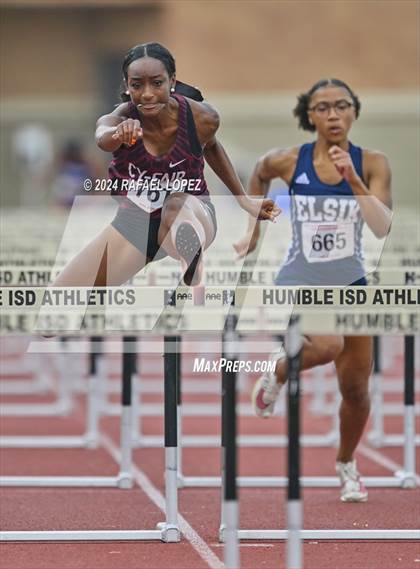 Thumbnail 3 in UIL Track & Field 6A Region 3 Regional Final Preliminaries (100 Meter Hurdles) photogallery.