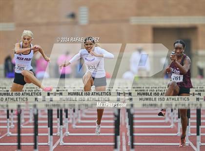 Thumbnail 3 in UIL Track & Field 6A Region 3 Regional Final Preliminaries (100 Meter Hurdles) photogallery.