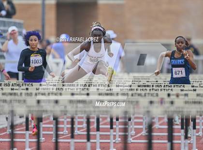 Thumbnail 3 in UIL Track & Field 6A Region 3 Regional Final Preliminaries (100 Meter Hurdles) photogallery.