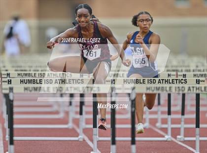 Thumbnail 1 in UIL Track & Field 6A Region 3 Regional Final Preliminaries (100 Meter Hurdles) photogallery.