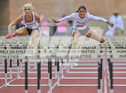 Thumbnail 2 in UIL Track & Field 6A Region 3 Regional Final Preliminaries (100 Meter Hurdles) photogallery.