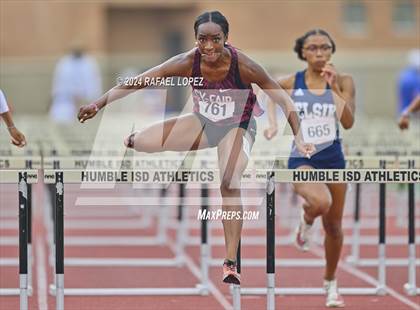 Thumbnail 3 in UIL Track & Field 6A Region 3 Regional Final Preliminaries (100 Meter Hurdles) photogallery.