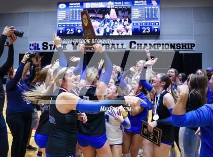 Thumbnail 3 in Bellville vs. Decatur (UIL 4A Volleyball Division I Final) photogallery.