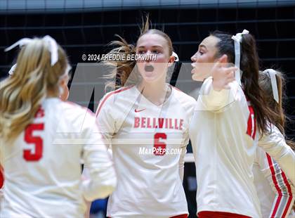 Thumbnail 2 in Bellville vs. Decatur (UIL 4A Volleyball Division I Final) photogallery.