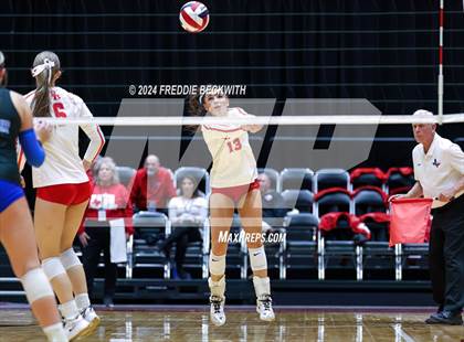Thumbnail 3 in Bellville vs. Decatur (UIL 4A Volleyball Division I Final) photogallery.