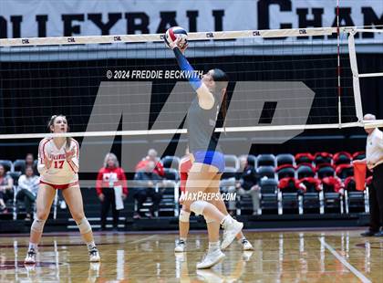 Thumbnail 3 in Bellville vs. Decatur (UIL 4A Volleyball Division I Final) photogallery.