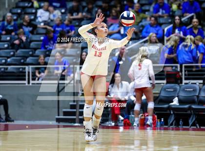 Thumbnail 3 in Bellville vs. Decatur (UIL 4A Volleyball Division I Final) photogallery.