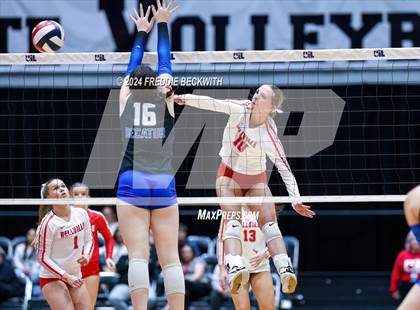 Thumbnail 2 in Bellville vs. Decatur (UIL 4A Volleyball Division I Final) photogallery.