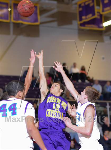 Thumbnail 1 in HCYA vs. Word of God Christian Academy (HighSchoolOT.com Holiday Invitational) photogallery.
