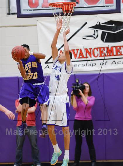 Thumbnail 1 in HCYA vs. Word of God Christian Academy (HighSchoolOT.com Holiday Invitational) photogallery.