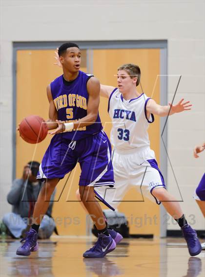 Thumbnail 1 in HCYA vs. Word of God Christian Academy (HighSchoolOT.com Holiday Invitational) photogallery.