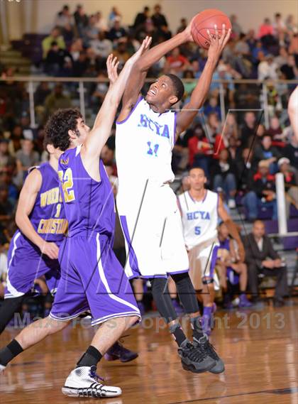 Thumbnail 1 in HCYA vs. Word of God Christian Academy (HighSchoolOT.com Holiday Invitational) photogallery.
