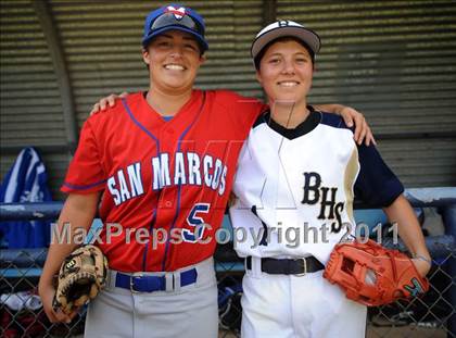 Thumbnail 3 in San Marcos @ Birmingham (Matchup between female pitchers) photogallery.