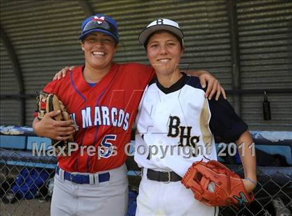 Thumbnail 3 in San Marcos @ Birmingham (Matchup between female pitchers) photogallery.