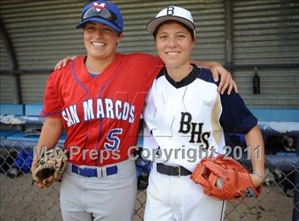 Thumbnail 1 in San Marcos @ Birmingham (Matchup between female pitchers) photogallery.