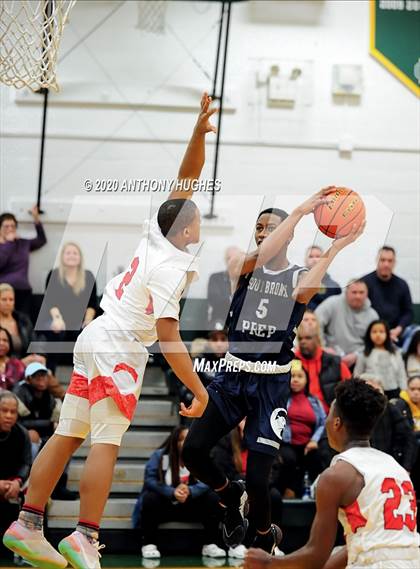 Thumbnail 3 in Center Moriches vs. South Bronx Prep (Gotham Hoops Showcase) photogallery.