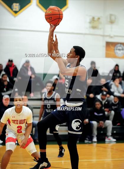 Thumbnail 2 in Center Moriches vs. South Bronx Prep (Gotham Hoops Showcase) photogallery.
