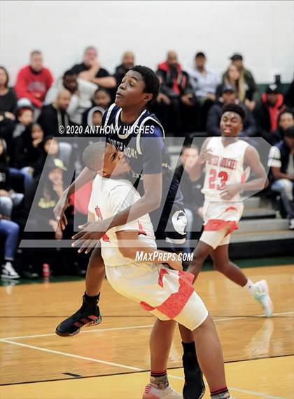 Thumbnail 2 in Center Moriches vs. South Bronx Prep (Gotham Hoops Showcase) photogallery.