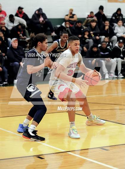 Thumbnail 2 in Center Moriches vs. South Bronx Prep (Gotham Hoops Showcase) photogallery.