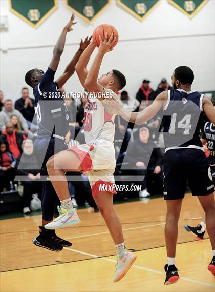 Thumbnail 3 in Center Moriches vs. South Bronx Prep (Gotham Hoops Showcase) photogallery.