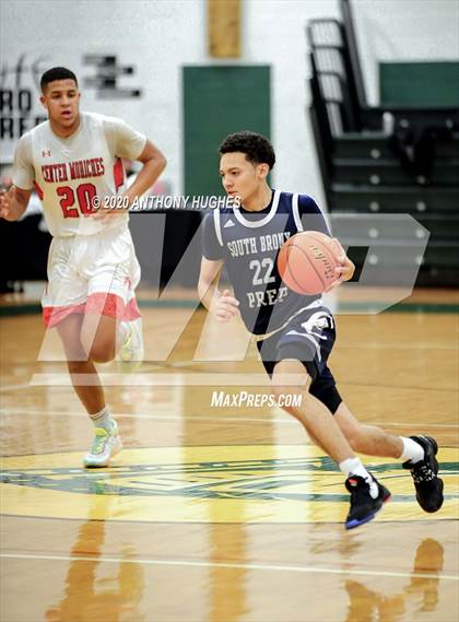 Thumbnail 2 in Center Moriches vs. South Bronx Prep (Gotham Hoops Showcase) photogallery.