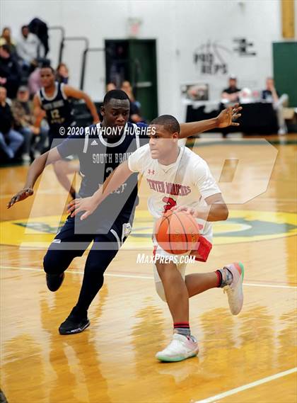 Thumbnail 3 in Center Moriches vs. South Bronx Prep (Gotham Hoops Showcase) photogallery.