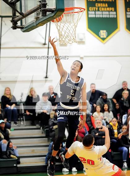 Thumbnail 2 in Center Moriches vs. South Bronx Prep (Gotham Hoops Showcase) photogallery.