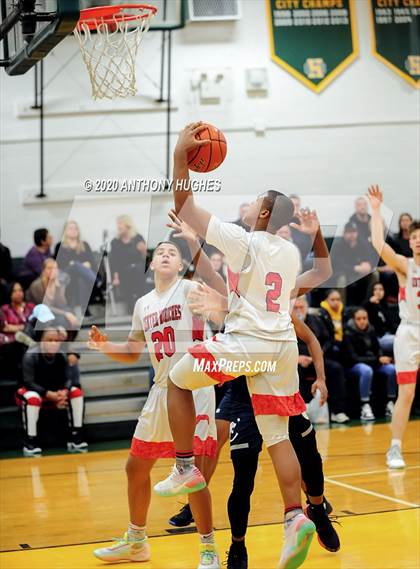 Thumbnail 3 in Center Moriches vs. South Bronx Prep (Gotham Hoops Showcase) photogallery.