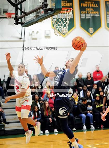 Thumbnail 1 in Center Moriches vs. South Bronx Prep (Gotham Hoops Showcase) photogallery.