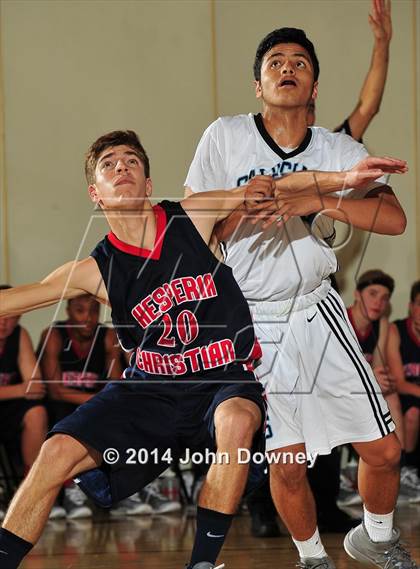 Thumbnail 3 in Salesian vs. Hesperia Christian (MaxPreps Holiday Classic) photogallery.
