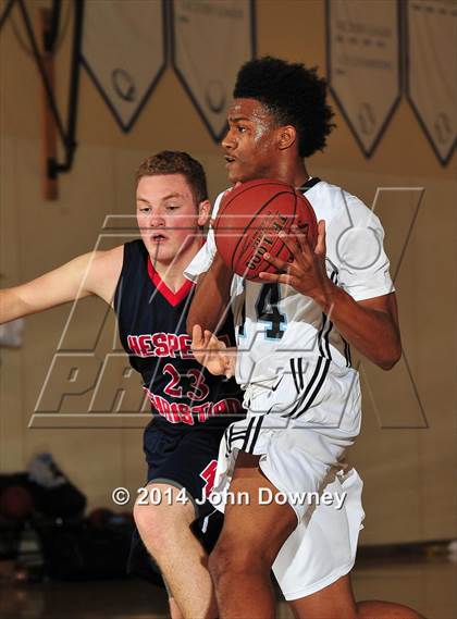 Thumbnail 2 in Salesian vs. Hesperia Christian (MaxPreps Holiday Classic) photogallery.