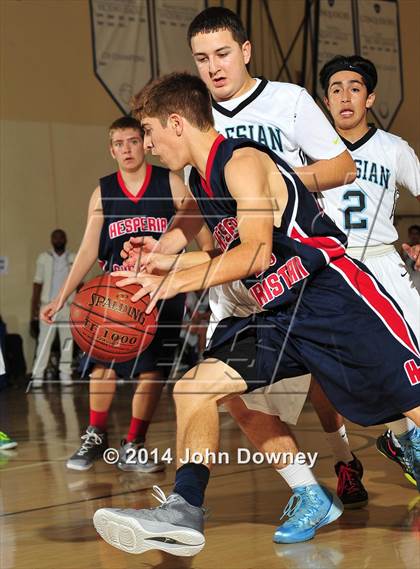 Thumbnail 1 in Salesian vs. Hesperia Christian (MaxPreps Holiday Classic) photogallery.