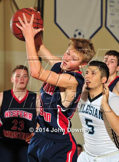 Thumbnail 3 in Salesian vs. Hesperia Christian (MaxPreps Holiday Classic) photogallery.