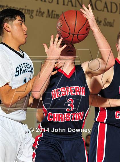 Thumbnail 2 in Salesian vs. Hesperia Christian (MaxPreps Holiday Classic) photogallery.