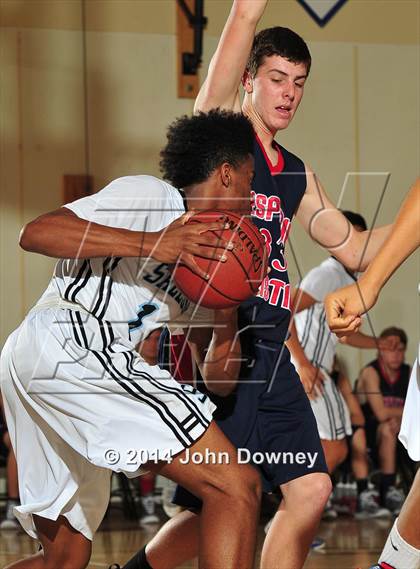 Thumbnail 1 in Salesian vs. Hesperia Christian (MaxPreps Holiday Classic) photogallery.