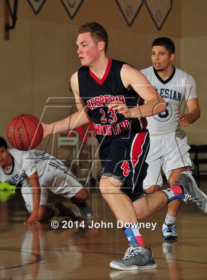 Thumbnail 2 in Salesian vs. Hesperia Christian (MaxPreps Holiday Classic) photogallery.
